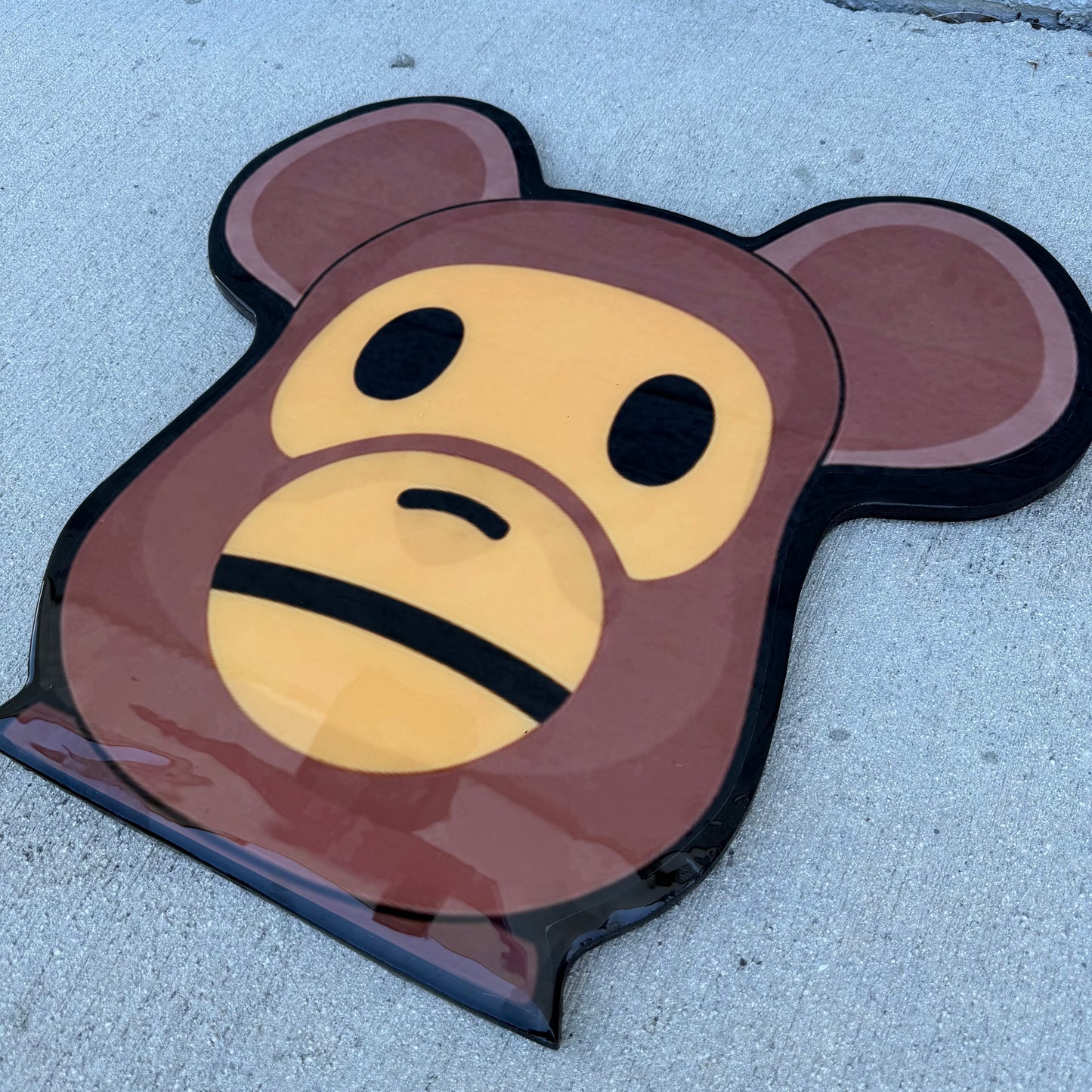 BEARBRICK / BAPE INSPIRED WALL ART - BROWN ('2x2')