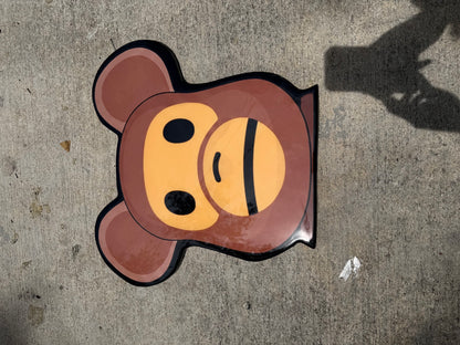 BEARBRICK / BAPE INSPIRED WALL ART - BROWN ('2x2')