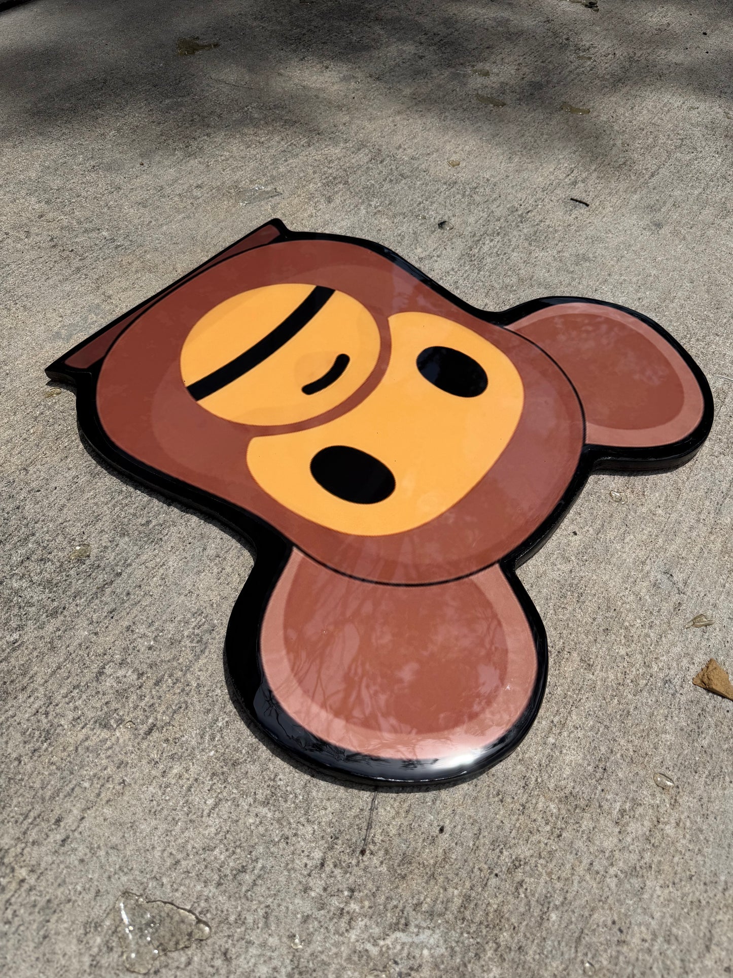 BEARBRICK / BAPE INSPIRED WALL ART - BROWN ('2x2')