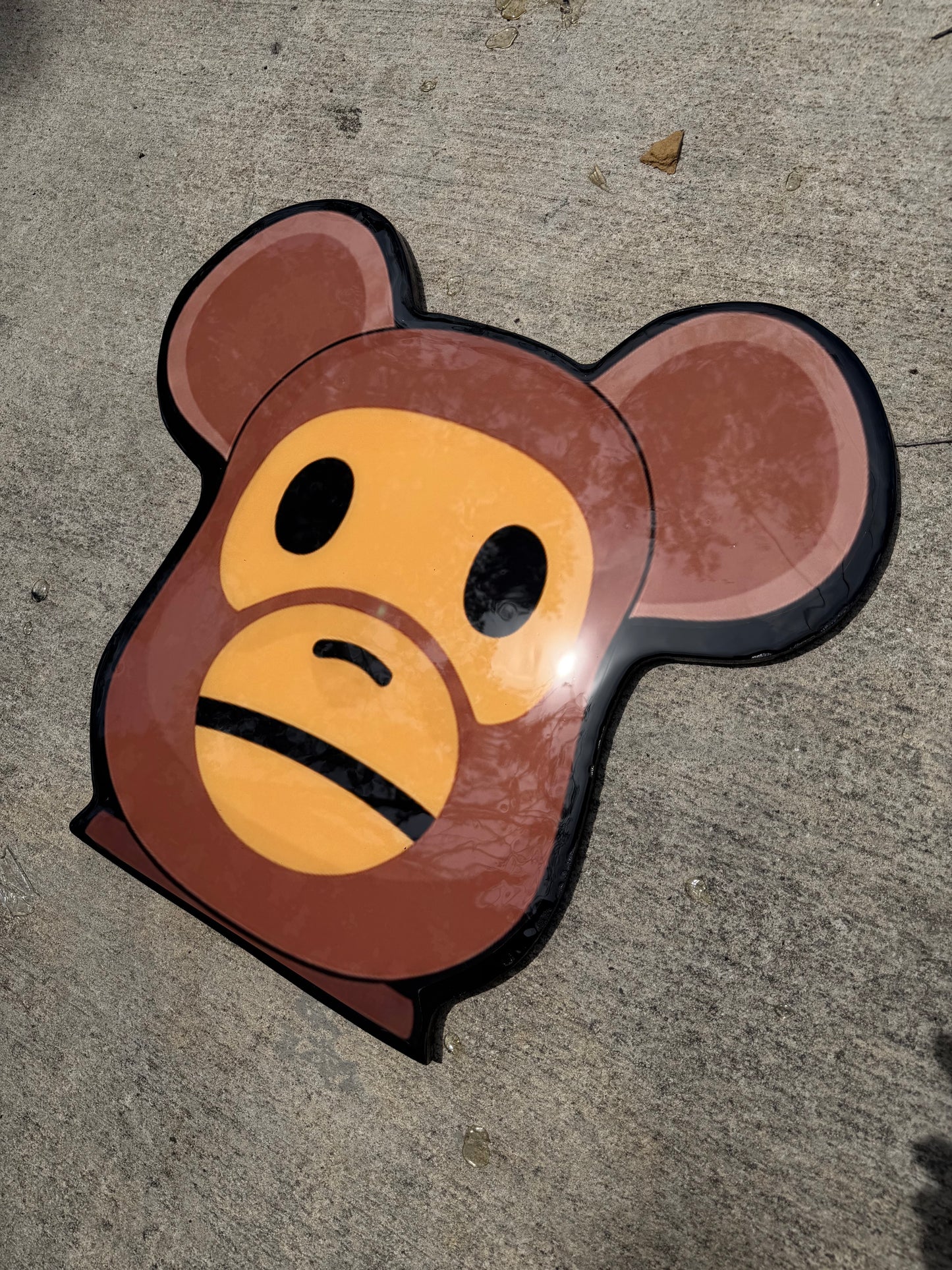 BEARBRICK / BAPE INSPIRED WALL ART - BROWN ('2x2')