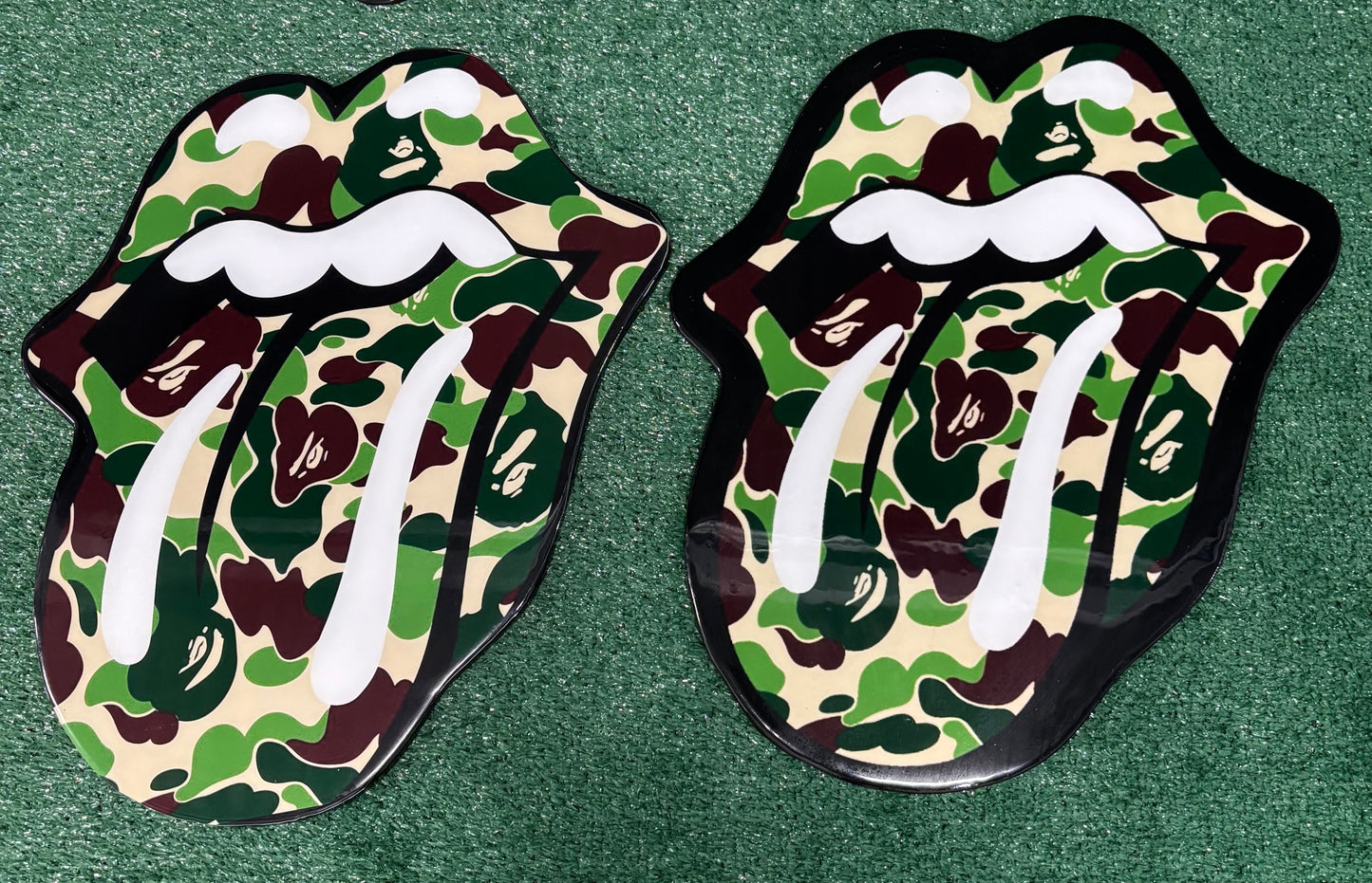 BAPE / ROLLING STONES INSPIRED WALL ART (1.5'x1.5')