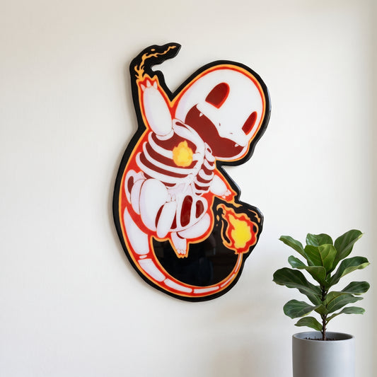 CHARMANDAR SKELTON INSPIRED WALL ART (2.5'x1.5')