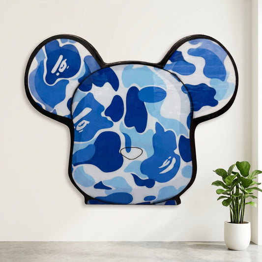 BEARBRICK / BAPE INSPIRED WALL ART - BLUE (2'x2')