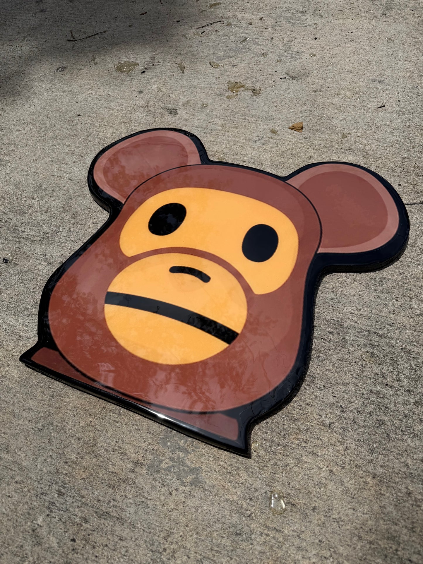 BEARBRICK / BAPE INSPIRED WALL ART - BROWN ('2x2')