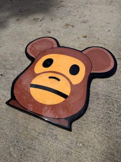 BEARBRICK / BAPE INSPIRED WALL ART - BROWN ('2x2')