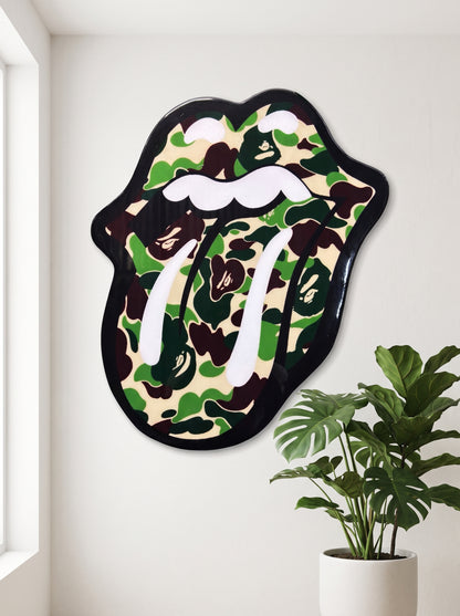 BAPE / ROLLING STONES INSPIRED WALL ART (1.5'x1.5')