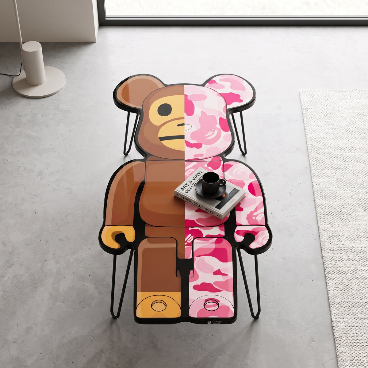 BEARBRICK / BAPE INSPIRED TABLE - PINK (4'x2')