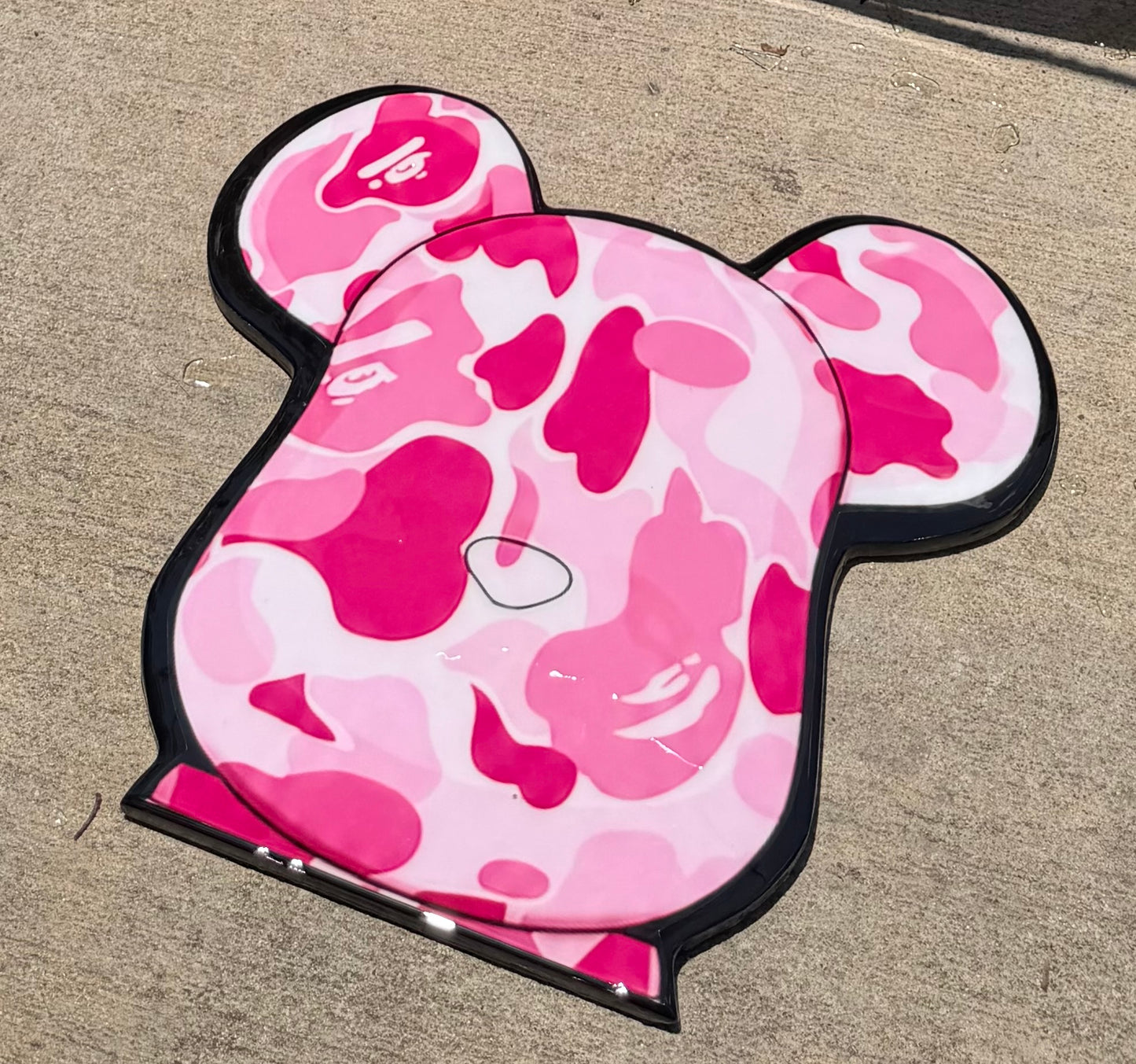 BEARBRICK / BAPE INSPIRED WALL ART - PINK (2'x2')