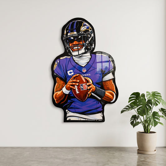 LAMAR JACKSON INSPIRED WALL ART (1.5'x1.5')