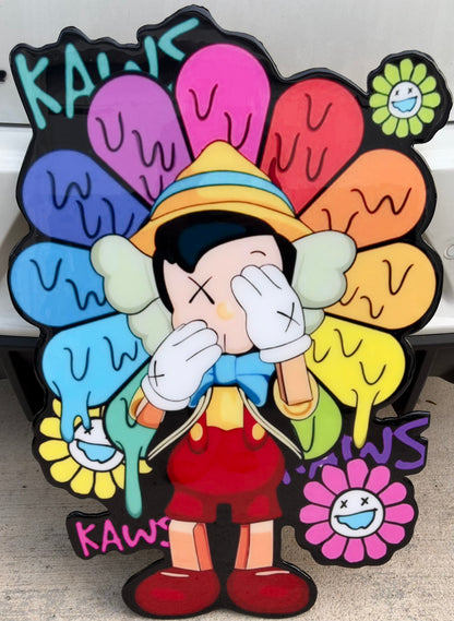 KAWS / PINOCCHIO INSPIRED WALL ART (3'x2')