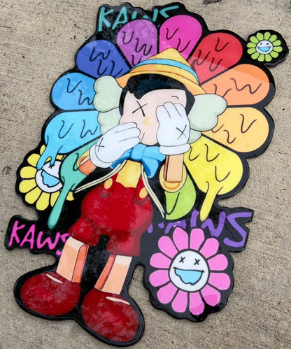 KAWS / PINOCCHIO INSPIRED WALL ART (3'x2')