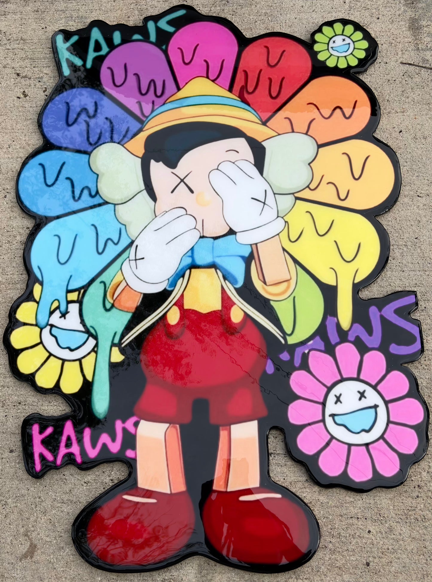 KAWS / PINOCCHIO INSPIRED WALL ART (3'x2')