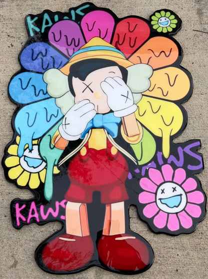 KAWS / PINOCCHIO INSPIRED WALL ART (3'x2')