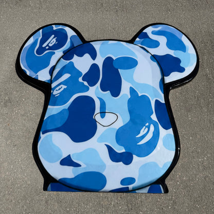 BEARBRICK / BAPE INSPIRED WALL ART - BLUE (2'x2')