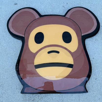 BEARBRICK / BAPE INSPIRED WALL ART - BROWN ('2x2')