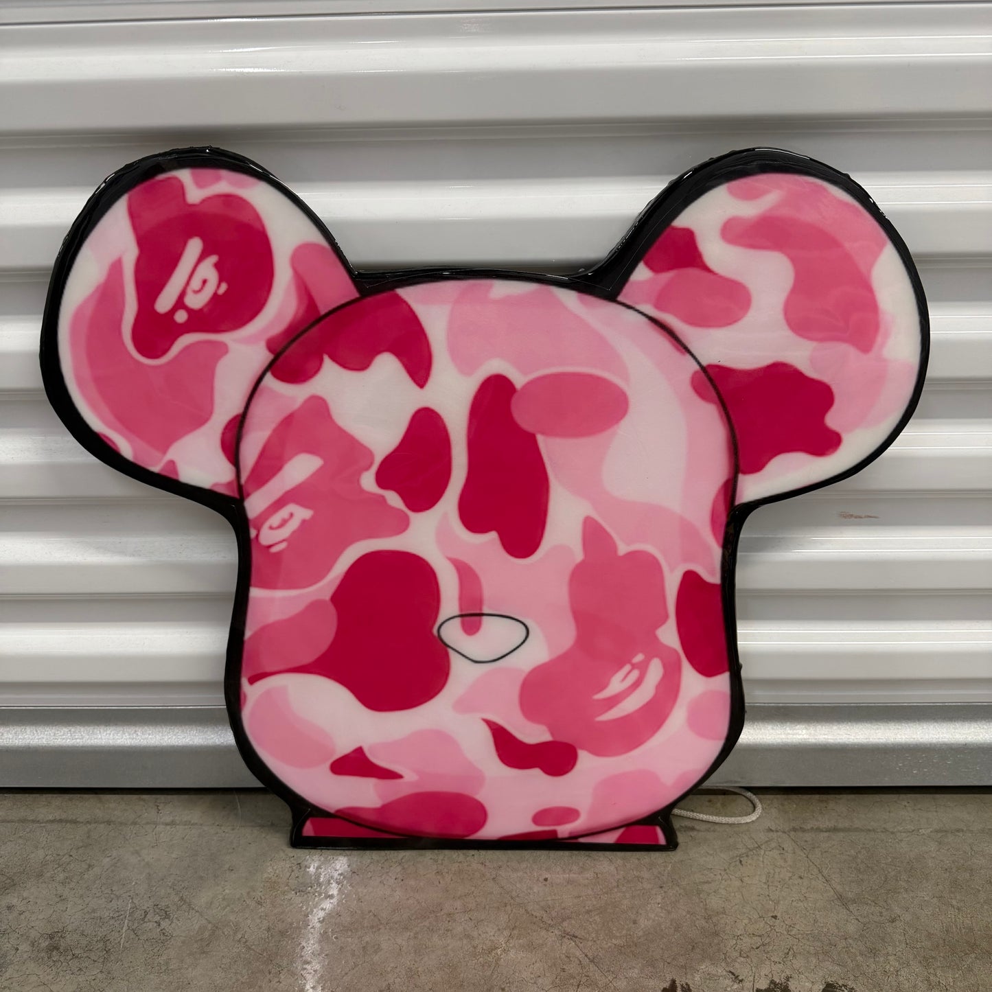 BEARBRICK / BAPE INSPIRED WALL ART - PINK (2'x2')
