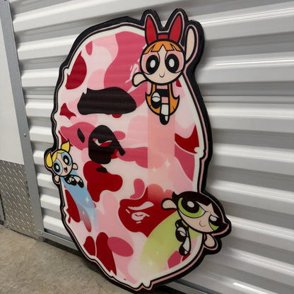 POWER PUFF GIRLS / BAPE INSPIRED WALL ART (2.5'x2')