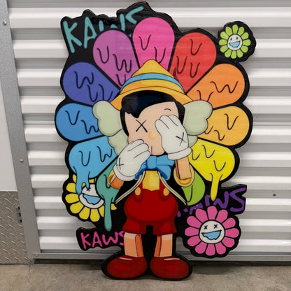 KAWS / PINOCCHIO INSPIRED WALL ART (3'x2')