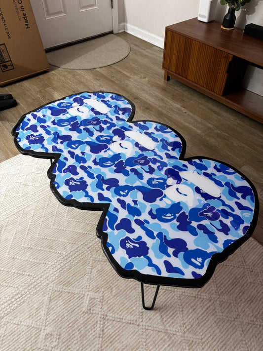 TRIPLE HEADED BAPE STYLE EPOXY ART TABLE (40”x22”)