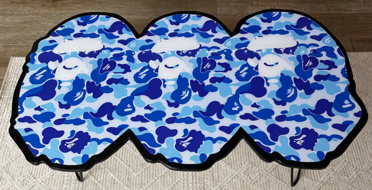 TRIPLE HEADED BAPE STYLE EPOXY ART TABLE (40”x22”)