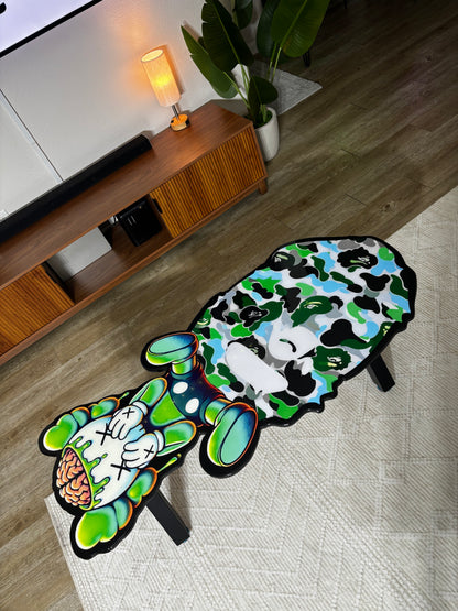 KAWS x BAPE STYLE EPOXY ART TABLE (4'x2')