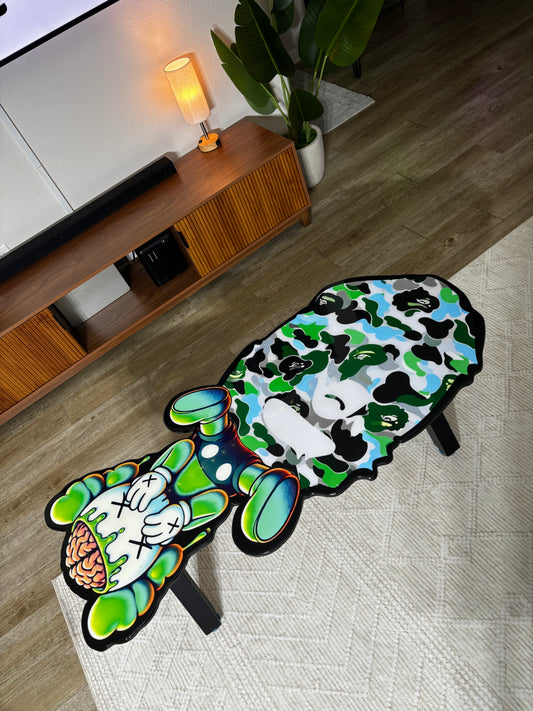 KAWS x BAPE STYLE EPOXY ART TABLE (22”x48”)