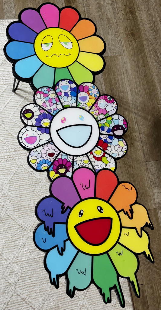 DRIPPING TK FLOWER EPOXY ART TABLE (16”x48”)