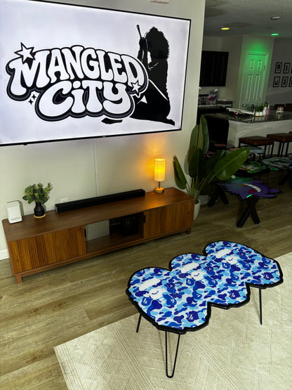 BAPE INSPIRED TABLE - BLUE CAMO (3.5'x2')