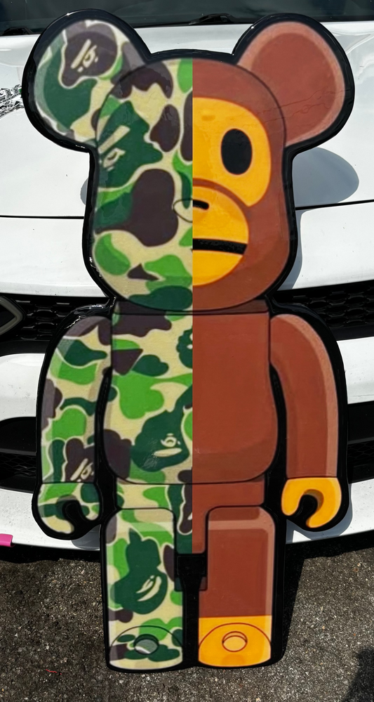 LIFE SIZED BAPE X BEARBRICK INSPIRED TABLE / WALL ART  SIZE: (48"x22")