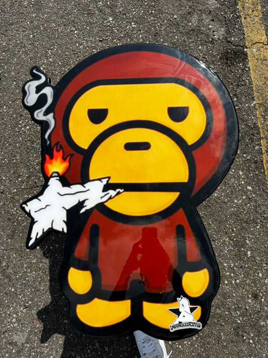 SMOKING BABY MILO STYLE EPOXY WALL ART / TABLE (30"x24") - HOOP READY