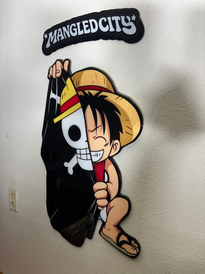 LUFFY PIRATE INSPIRED WALL ART (1.5'x2.5')