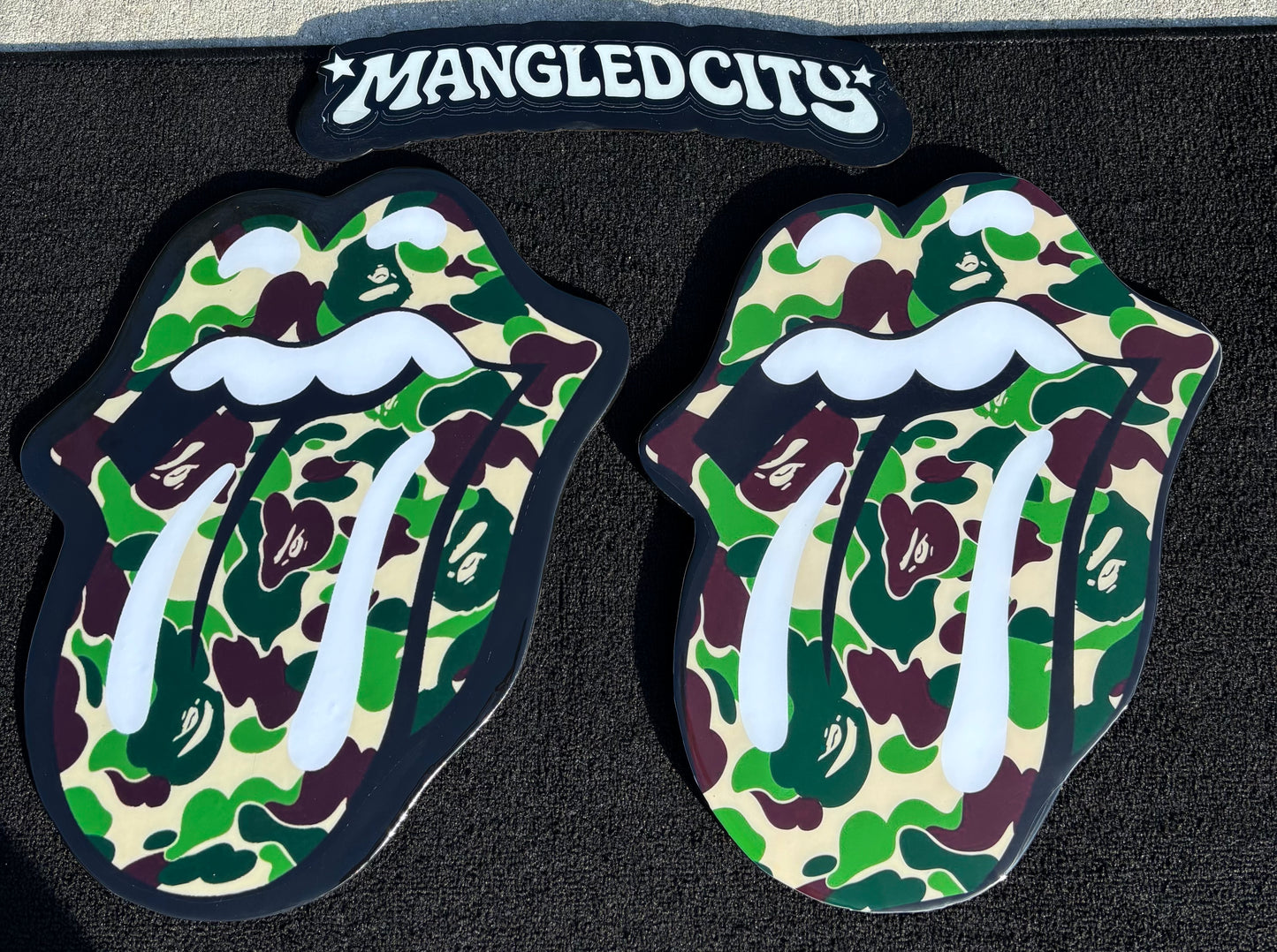 BAPE / ROLLING STONES INSPIRED WALL ART (1.5'x1.5')