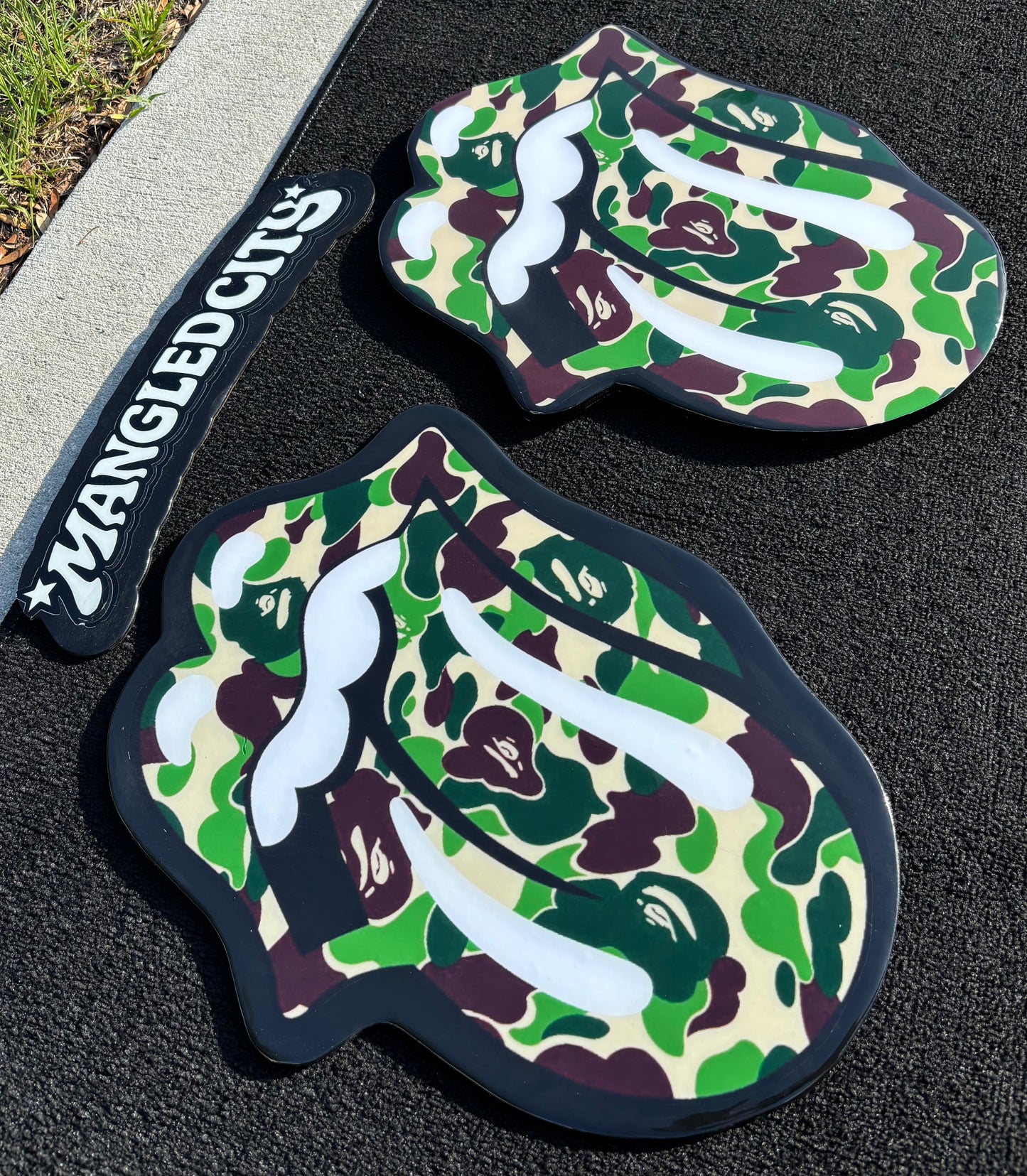 BAPE / ROLLING STONES INSPIRED WALL ART (1.5'x1.5')