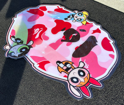 POWER PUFF GIRLS / BAPE INSPIRED WALL ART (2.5'x2')
