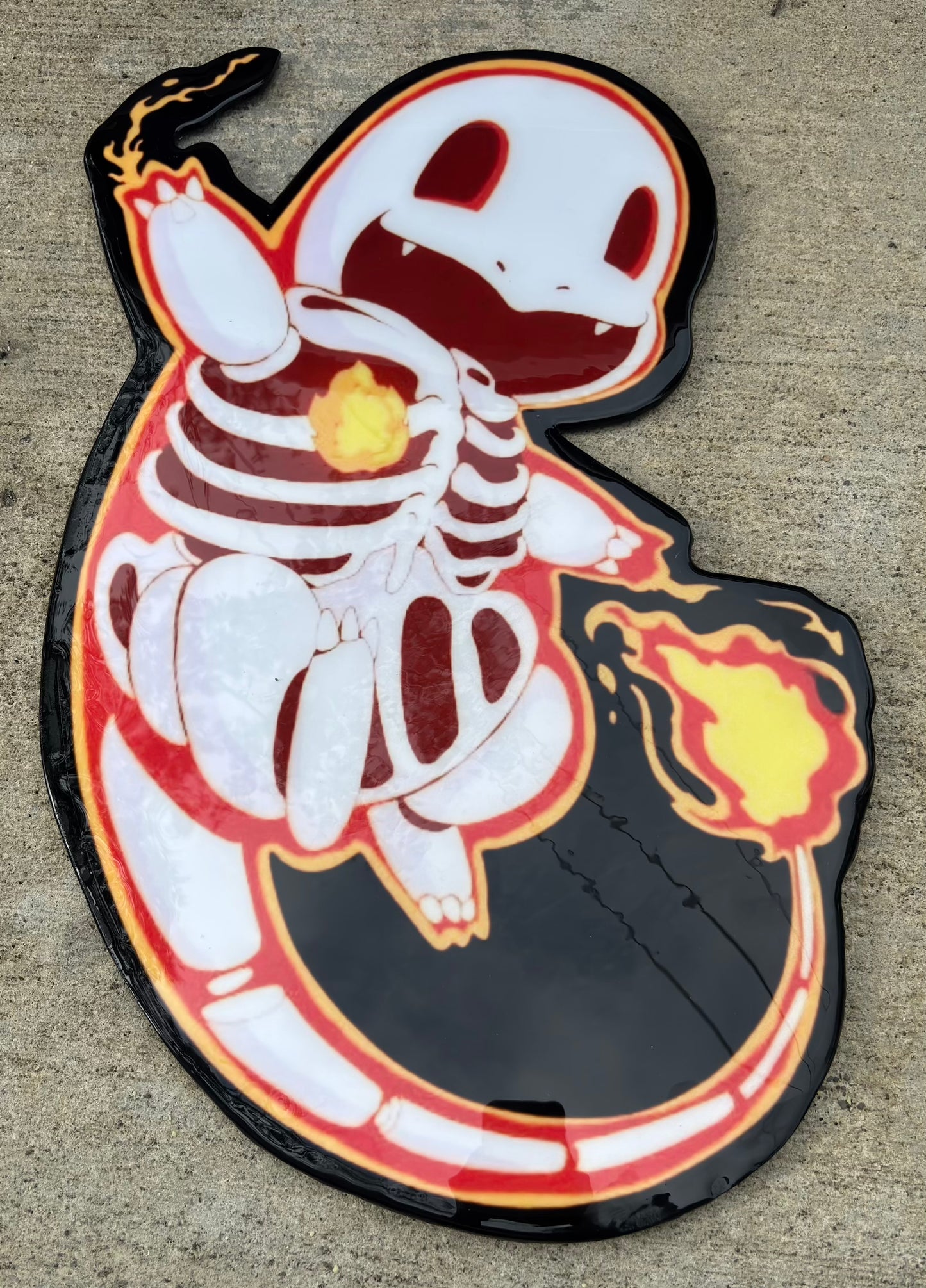 CHARIZARD SKELTON INSPIRED WALL ART (2.5'x1.5')