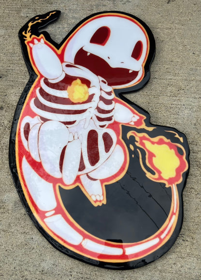 CHARIZARD SKELTON INSPIRED WALL ART (2.5'x1.5')