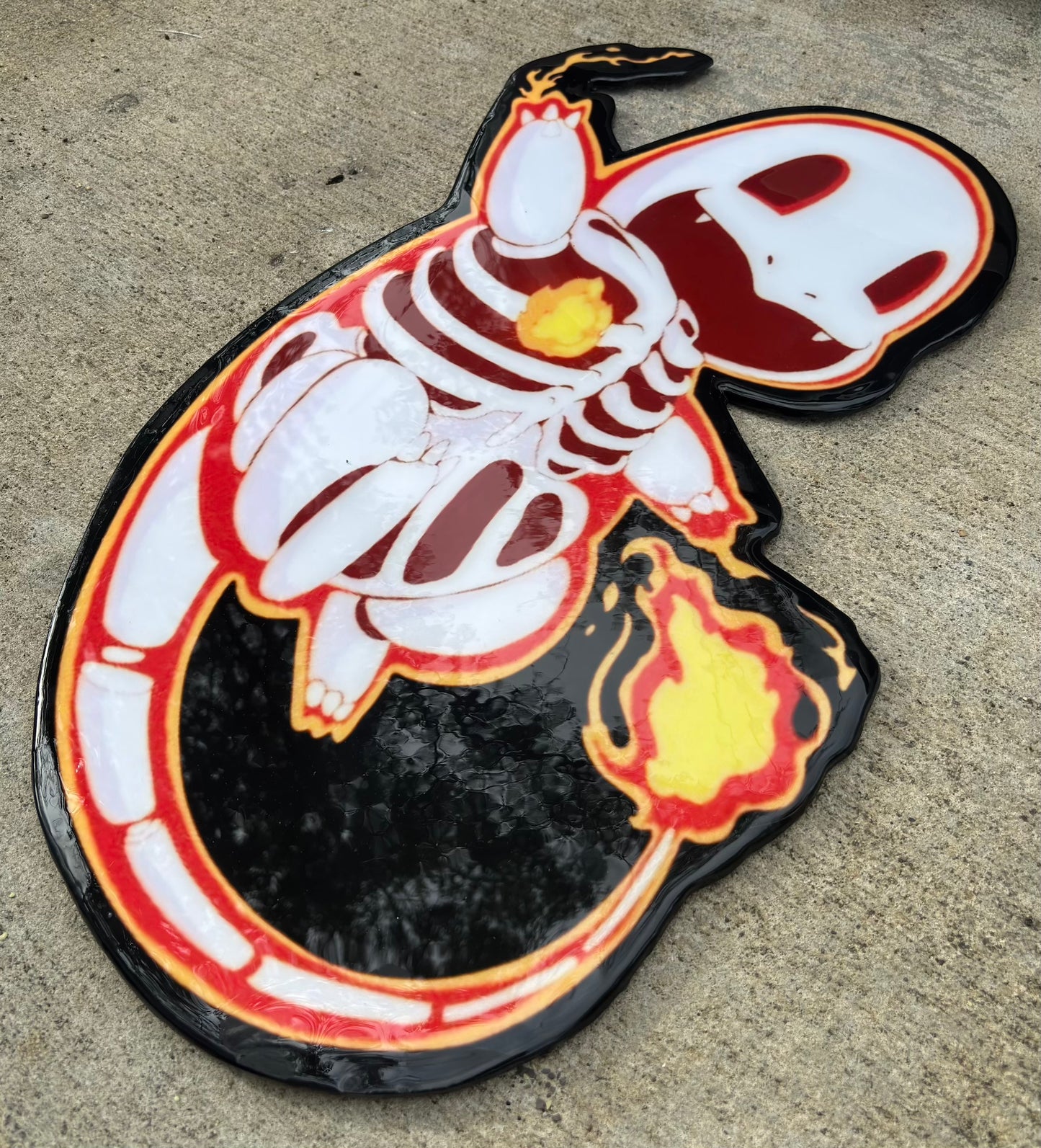 CHARIZARD SKELTON INSPIRED WALL ART (2.5'x1.5')