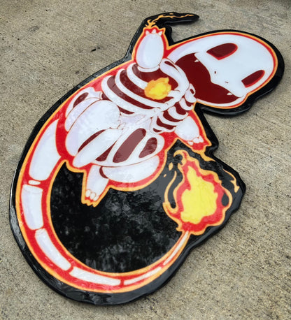 CHARIZARD SKELTON INSPIRED WALL ART (2.5'x1.5')