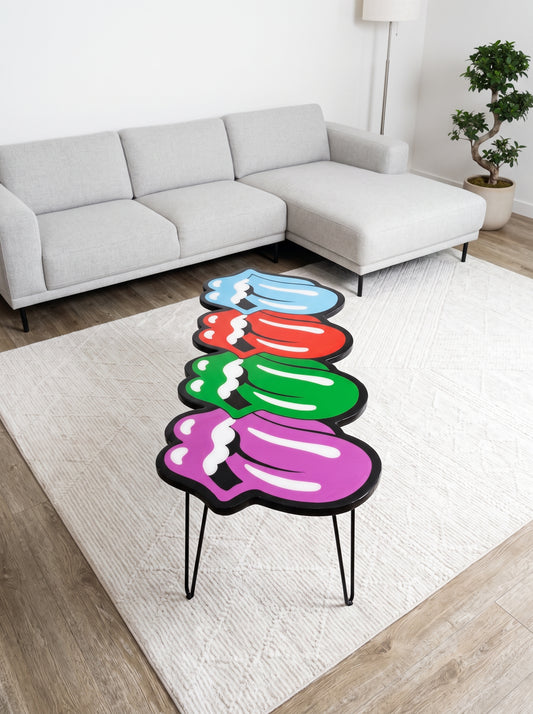 ROLLING STONES INSPIRED TABLE (4'x2')