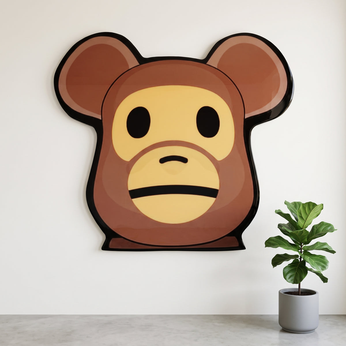 BEARBRICK / BAPE INSPIRED WALL ART - BROWN ('2x2')