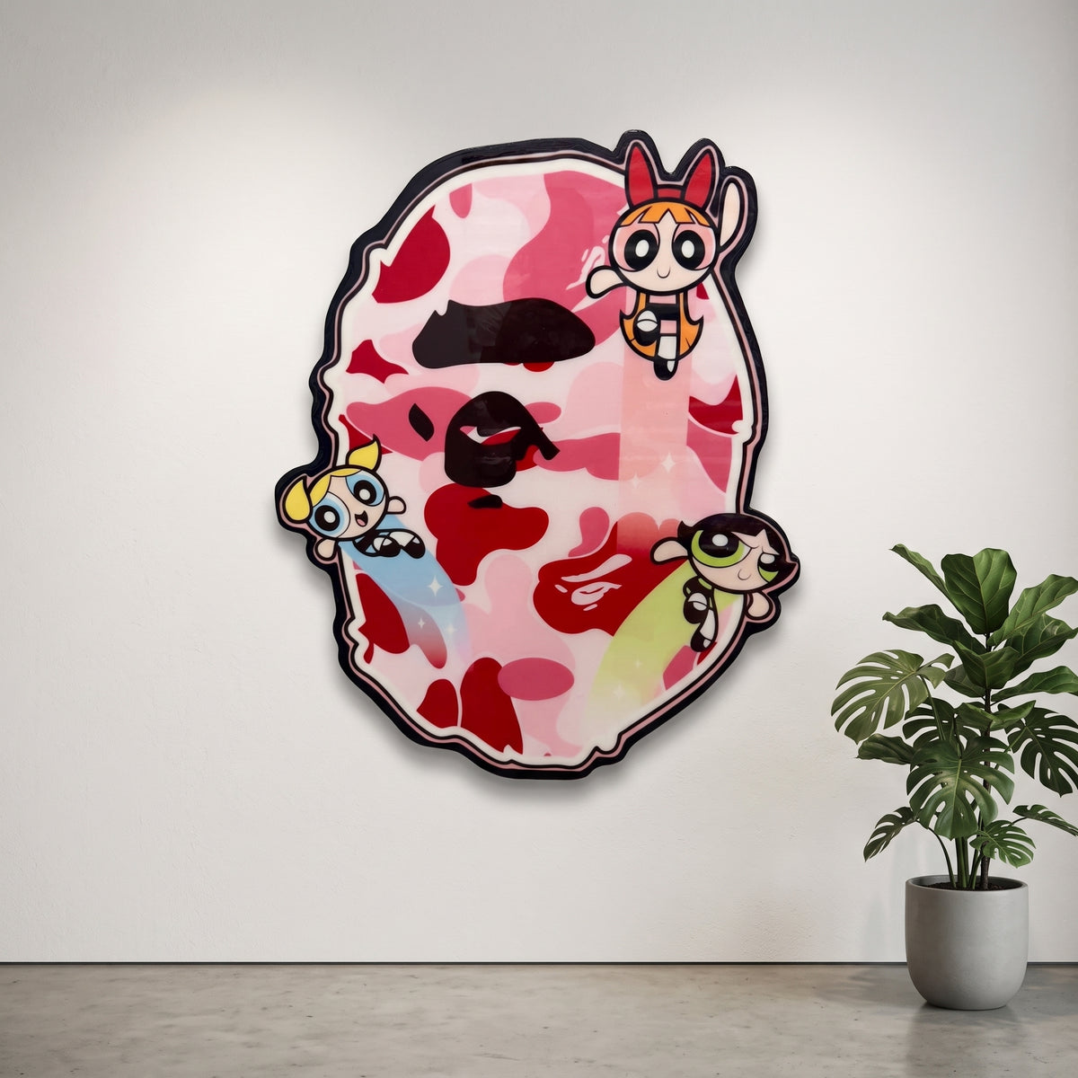 POWER PUFF GIRLS / BAPE INSPIRED WALL ART (2.5'x2')